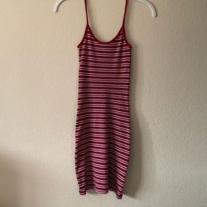 Size XS, bodycon red and white dress from Brandy Melville.